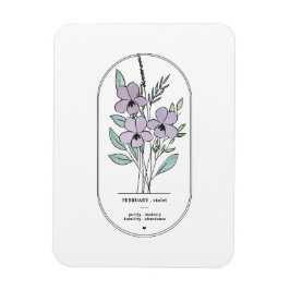 Magnet Flexible Février Violet Fleur de naissance