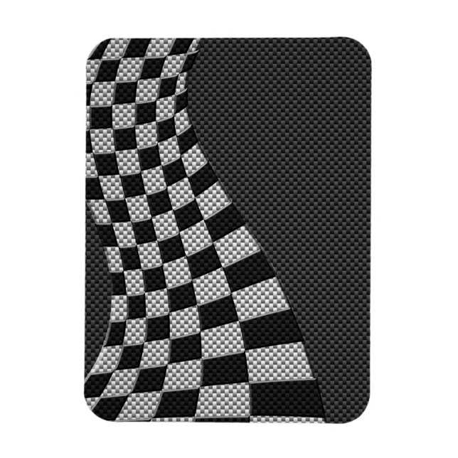 Magnet Flexible Fibre de carbone comme course Drapeau Wave Print (Vertical)
