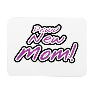 Magnet Flexible Fier Nouveau maman Cadeaux de texte noir et pourpr