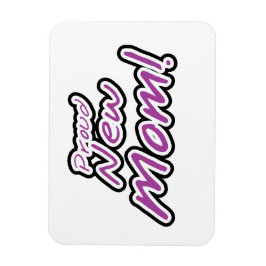 Magnet Flexible Fier Nouveau maman Cadeaux de texte noir et pourpr