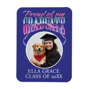Magnet Flexible Fière de mon diplômé Photo personnalisée Chrome Fo