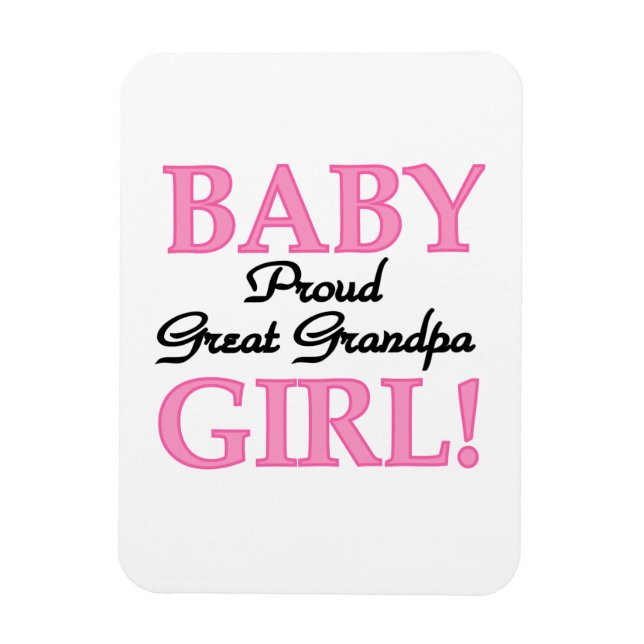 Magnet Flexible Fière Grand Papi Bébé Cadeaux Fille (Vertical)
