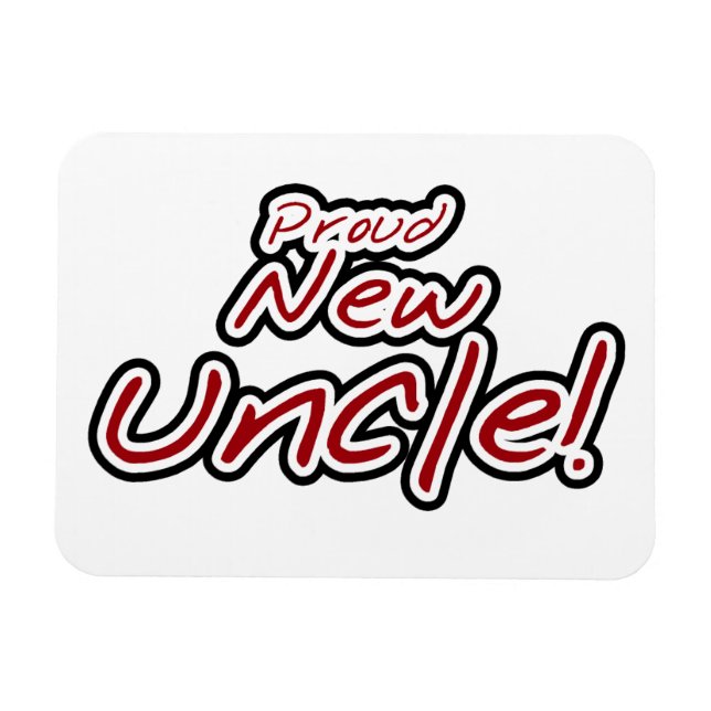 Magnet Flexible Fiers nouveaux cadeaux d'oncle rouge et noir (Horizontal)