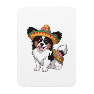Magnet Flexible Fiesta Papillon Chien portant Sombrero et Sarape