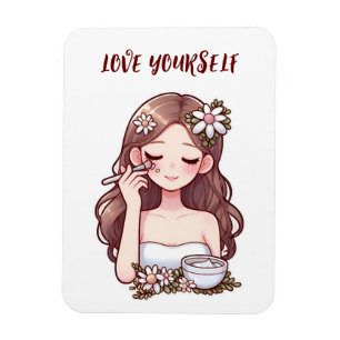 Magnet Flexible Fille appliquant skincare Aimez-vous