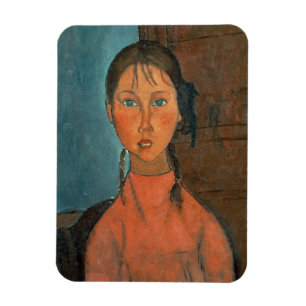 Magnet Flexible Fille avec les tresses, c.1918 (huile sur la