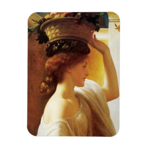 Magnet Flexible Fille avec un panier de fruits (par Frederic Leigh