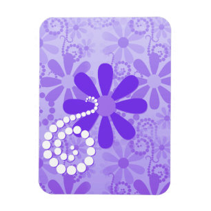 Magnet Flexible Fille violet fleurs rétro