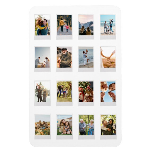 Magnet Flexible Film instantané personnalisé 16 Photo Collage (Vertical)