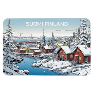 Magnet Flexible Finlande Illustration hivernale
