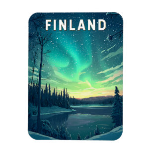 Magnet Flexible Finlande Illustration Voyage Art Vintage