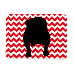 Magnet Flexible Fire Engine Red Chevron et anglais Bulldog Shadow