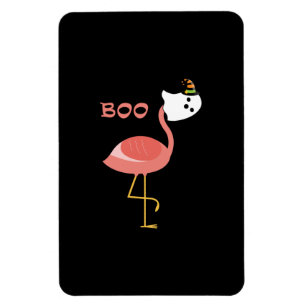 Magnet Flexible Flamant rose Boo Ghost Funny Flamant rose Animal