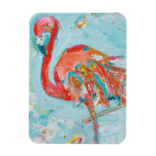 Magnet Flexible Flamant rose brillant (Vertical)