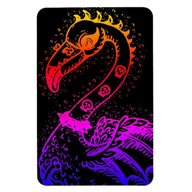 MAGNET FLEXIBLE FLAMANT ROSE DE ROCKER GOTH PUNK, HAULEURS, CHEVEU (Vertical)