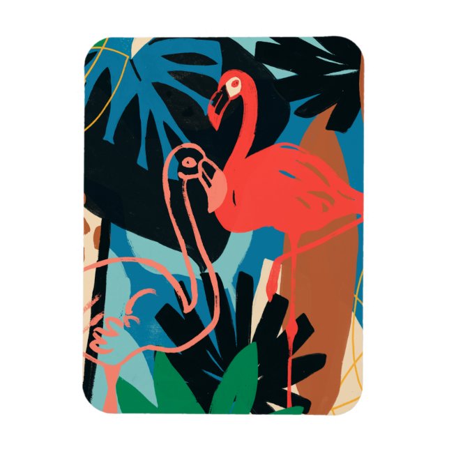 Magnet Flexible Flamant rose funky (Vertical)