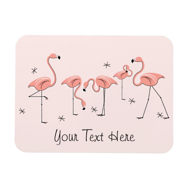 Magnet Flexible Flamant rose Groupe rose Aimant de texte flexible (Horizontal)