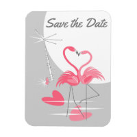 Flamant rose Love Grande Lune Enregistrer la date