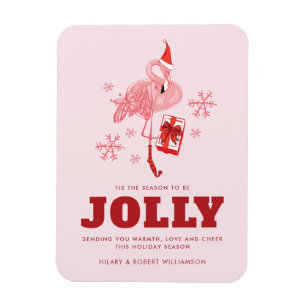 Magnet Flexible Flamant rose rose Père Noël Noël Accueil personnal