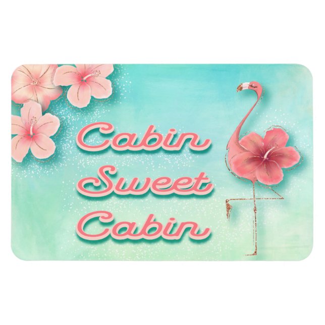 Magnet Flexible Flamant rose rose tropical Cabine de la cabine de  (Horizontal)
