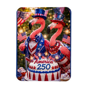 Magnet Flexible Flamants roses Joyeux 250e anniversaire Amérique 4