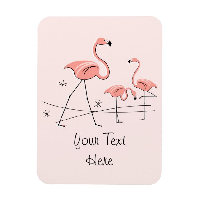 Magnet Flexible Flamants roses Rose Trio 2 Aimant texte flexible (Vertical)