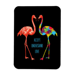 Magnet Flexible Flamingo Accept Understand Love Autism Flamingo