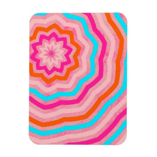 Magnet Flexible Fleur abstraite lumineuse et amusante en orange ro