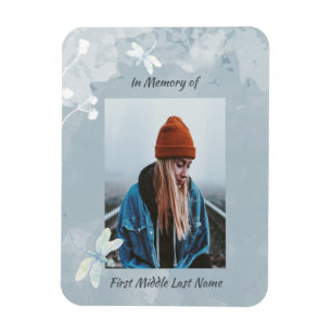 Magnet Flexible Fleur blanche de libellule de conservation Memoria