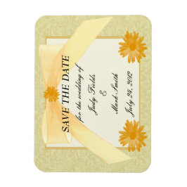 Magnet Flexible Fleur Jaune Enregistrer L'Aimant Date