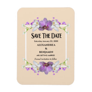 Magnet Flexible Fleurs Aquarelle Mariage Enregistrer La Date Perso