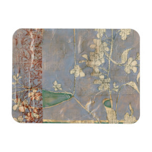 Magnet Flexible Fleurs blanches sur l'arrière - plan de papier