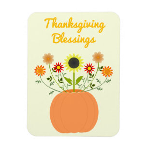 Magnet Flexible Fleurs d'action de grâce en Citrouille personnalis