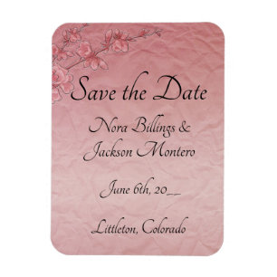 Magnet Flexible Fleurs de Cerisier rose Mariage Enregistrer La Car