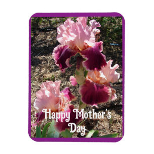 Magnet Flexible Fleurs de marron Floral Iris Irises Carte de fête 