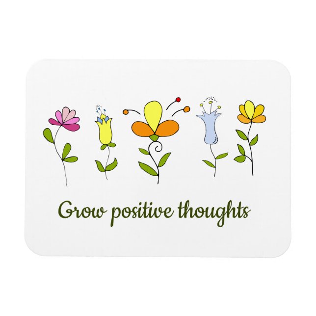 Magnet Flexible Fleurs de pensées positives   (Horizontal)