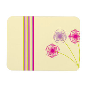 Magnet Flexible Fleurs de pissenlit colorées, rayures, abstrait bo