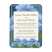 Fleurs de trompette bleu Jardin Mariage Photo Magn