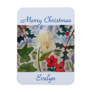 Magnet Flexible Fleurs d'hiver et Noël Holly