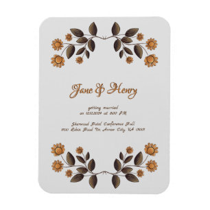 Magnet Flexible Fleurs d'or et coeur