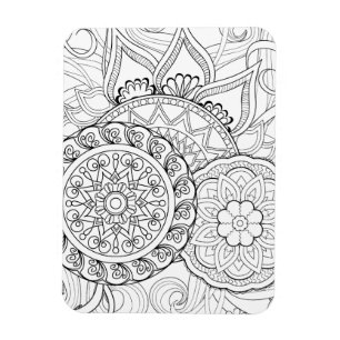 Magnet Flexible Fleurs et mandalas de griffonnage