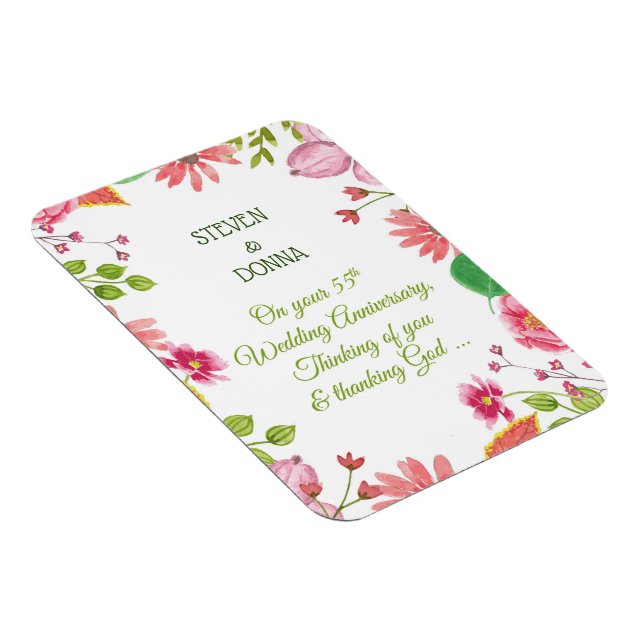 Magnet Flexible Fleurs religieuses du 55e anniversaire du Mariage (Côté Droit)