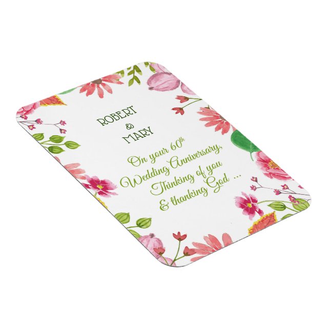Magnet Flexible Fleurs religieuses du 60e anniversaire du Mariage (Côté Droit)