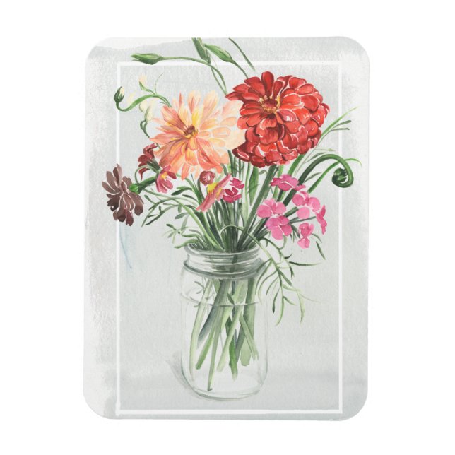 Magnet Flexible Fleurs sauvages d'été - Rose & Rouge (Vertical)