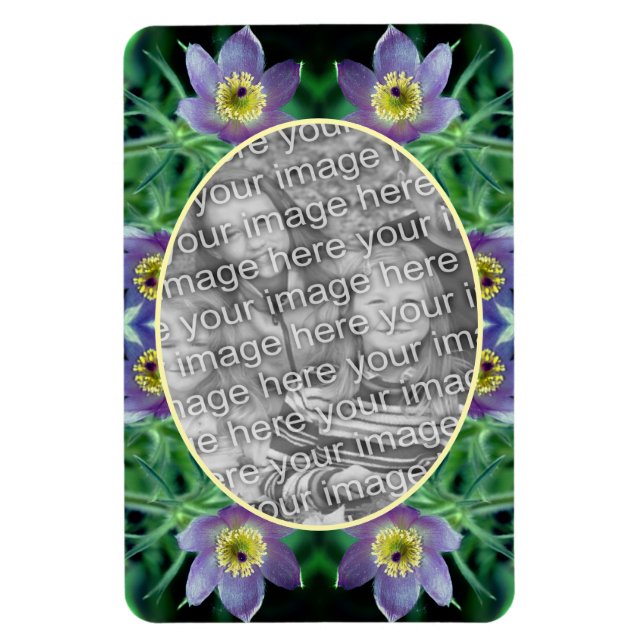 Magnet Flexible Fleurs violettes Pasque Créer Votre Propre Photo (Vertical)