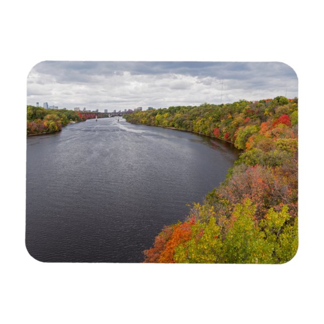 Magnet Flexible fleuve mississippi et berges boisées à minneapolis (Horizontal)