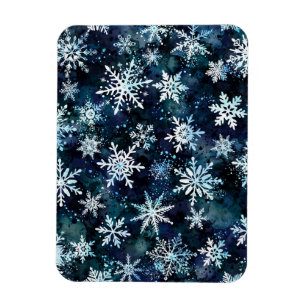 Magnet Flexible Flocons de neige tombant profonde nuit magique d'h