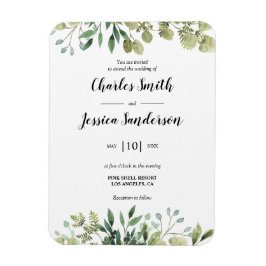 Magnet Flexible Flora Verde Invitación