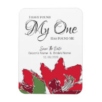 Floral Mariage Rouge Enregistrer La Date