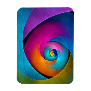 Magnet Flexible Floral moderne Art Abstrait rose Bleu Motif #17